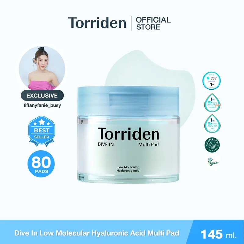 Torriden Dive-In Low Molecular Hyaluronic Acid Multi Pad (80 แผ่น) Torriden Toner Pad Hyaluronic