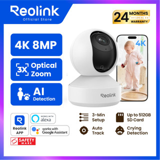 REOLINK E1 Zoom กล้องในบ้าน 4K | ซูม 3 เท่า | Wi-Fi 6 | หมุนตามอัตโนมัติ | ตรวจจับคน/สัตว์