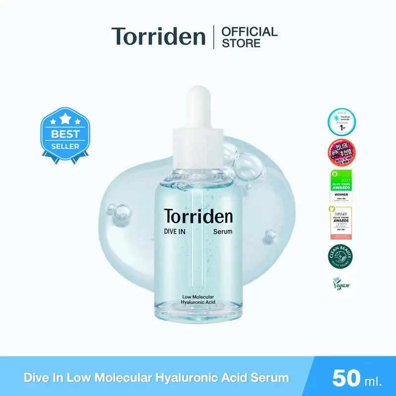 Torriden Dive In Hyaluronic Acid Serum (50ml) - เซรั่มไฮยาลูรอนเข้มข้น Torriden ที่ล็อคในความชุ่มชื้น