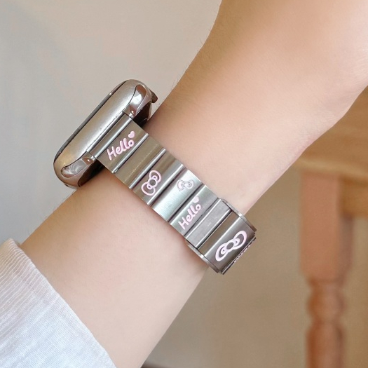 สายสแตนเลส Chased เข้ากันได้กับสายนาฬิกา A-pple Series11 Series10 987654321,se2,Ultra Strap Soft iWatch Strap 46 38 42 49 41 45 40 44mm i Watch Strap