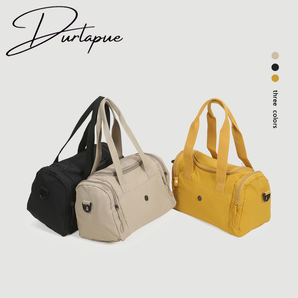 （Clearance Sale）Durlapue-Water-Repellent Design กระเป๋าเดินทางแฟชั่นสีทึบ Unisex Simple Large-ความจุกระเป๋าผ้า