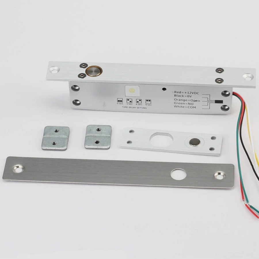 12V ไฟฟ้า Drop Bolt ล็อค 5 ลวด Delay ประตูล็อคประตู Status Feedback สัญญาณ Fail ปลอดภัย Fail ปลอดภัย