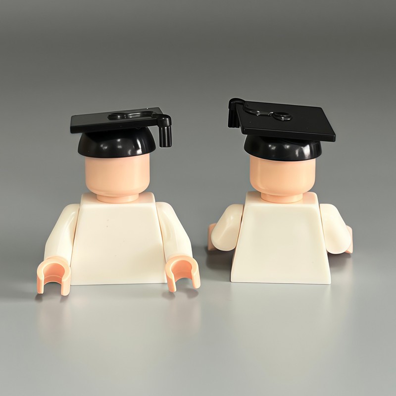 10 ชิ้น Mortarboard หมวกสําหรับ minifigures สําเร็จการศึกษาหมวก/สแควร์วิชาการหมวก Building Blocks MOC ใช้งานร่วมกับ