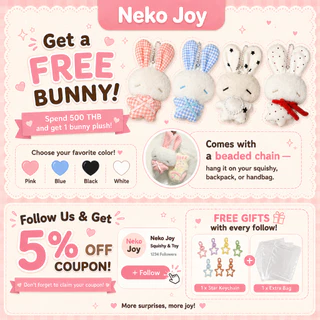 สกุชชี่ Squishy Neko Joy Cuddle Bunny เนื้อสไลม์ หนึบหนับ คืนตัวช้า ฟื้นตัวช้า Slow Rising ของเล่นบีบ คลายเครียด ผ่อนคลาย คลายกังวล Sensory บีบเพลิน ของเล่นเด็ก ผู้ใหญ่ น่ารัก กระต่าย สไตล์ญี่ปุ่น ของตกแต่งโต๊ะ ของขวัญ Gift