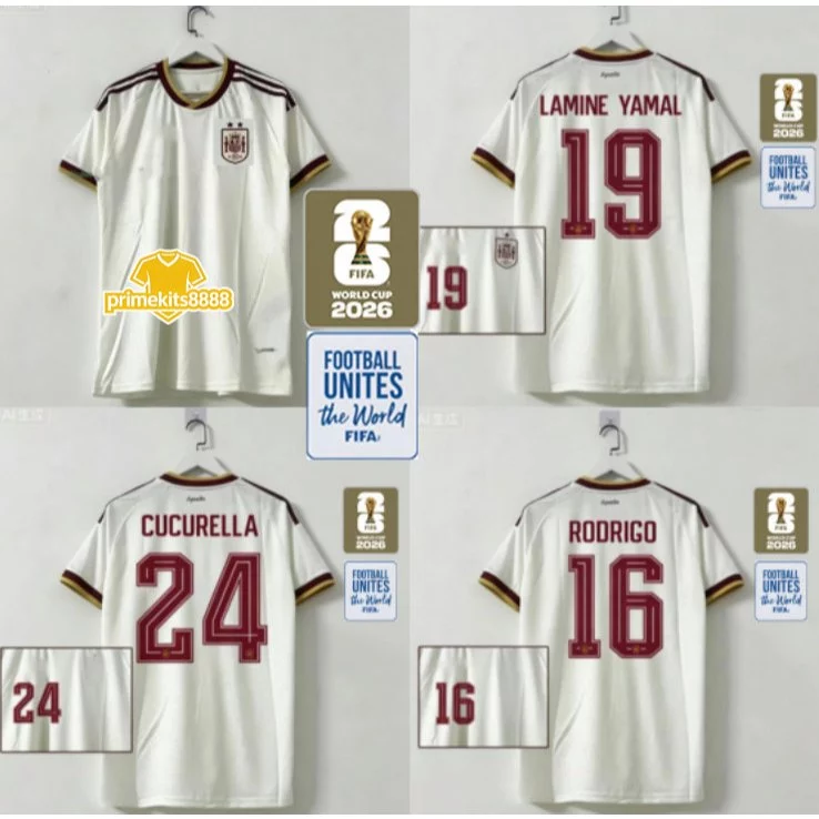 แฟนๆ Edition Spainteam 2026/27 ผู้ชาย XIBANYA Away แขนสั้นเสื้อฟุตบอลเสื้อยืด S-4XL