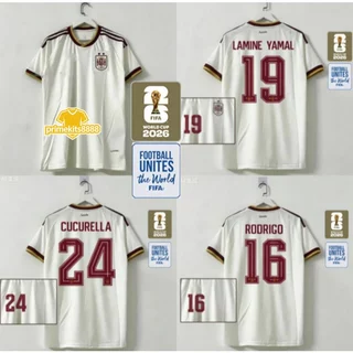 แฟนๆ Edition Spainteam 2026/27 ผู้ชาย XIBANYA Away แขนสั้นเสื้อฟุตบอลเสื้อยืด S-4XL