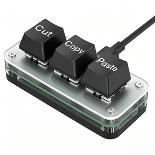 Mini 3-Key Cut Copy Paste Ctrl XC ทางลัด RGB Macro OSU ปุ่มกดตั้งโปรแกรมได้เครื่องกล