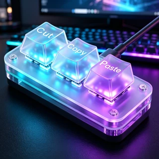 Mini 3-Key Cut Copy Paste Ctrl XC ทางลัด RGB Macro OSU ปุ่มกดตั้งโปรแกรมได้เครื่องกล