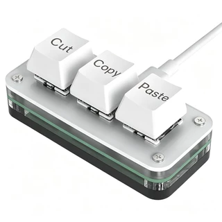 Mini 3-Key Cut Copy Paste Ctrl XC ทางลัด RGB Macro OSU ปุ่มกดตั้งโปรแกรมได้เครื่องกล