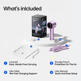 [รุ่นอัปเกรด] JisuLife Pro 1S พัดลมเทอร์โบ พัดลมมือถือ Mini Jet Fan พัดลมพกพาชาร์จแบต ปรับลมแรง 100 ระดับ จอดิจิทัล แบตทนนาน ตั้งโต๊ะ คล้องคอ เสียงเงียบ ลมเย็น ไร้สาย นักเรียน