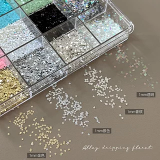 Rou Bao 12 กริดเล็บ Star เลื่อมชุดที่มีสีสัน Girly เล็บ Art DIY Charms ตกแต่ง