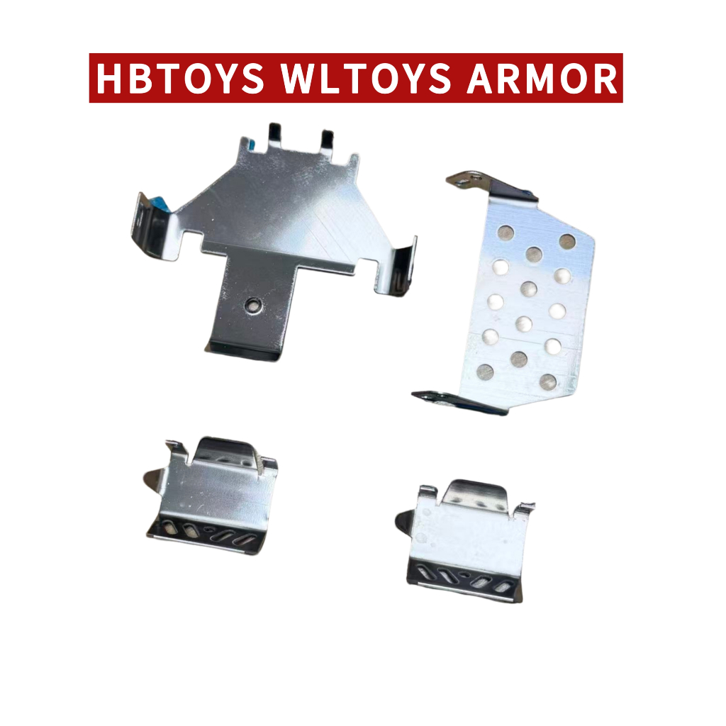 KOShobby 1 มม. 304 สแตนเลสแชสซีแผ่นลื่นไถลเกราะสําหรับ WLtoys 104006 104010 104020 104026 & HB R1011