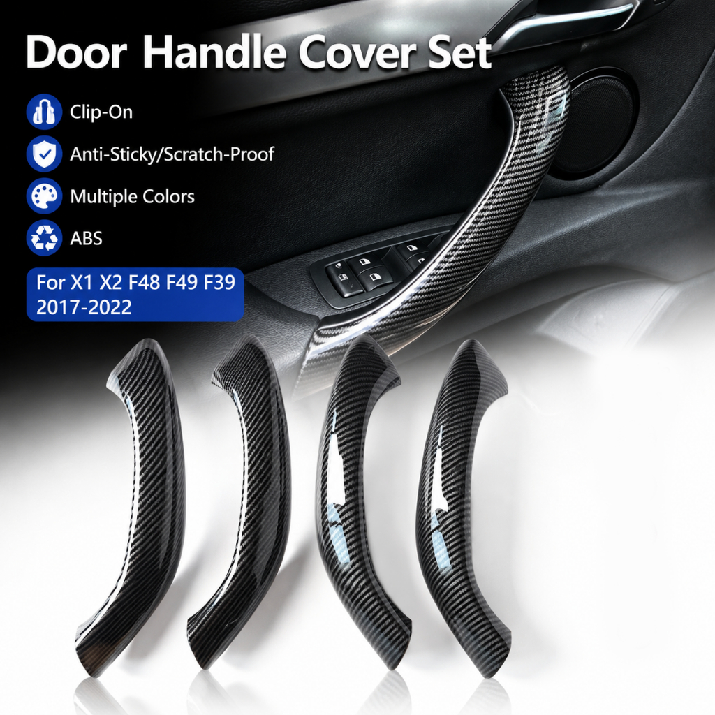 ฝาครอบมือจับประตู 4 ชิ้นชุดสําหรับ BMW X1 X2 F48 F49 F39 2017-2022 Clip-On ABS Multi-Color ภายใน Tri