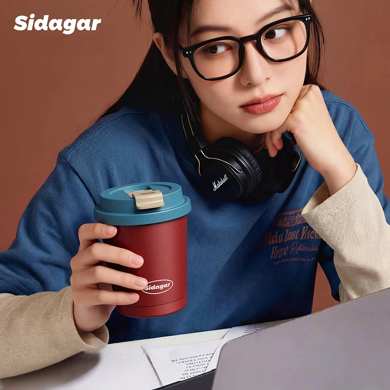 Sidagar Mini แก้วกาแฟ 300มล สแตนเลส 316 แก้วกาแฟร้อน แก้วเก็บความเย็น Coffee Cup