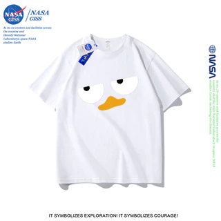 NASA เสื้อยืดชายหญิงแขนสั้น สไตล์ลำลอง summer เพนกวินสายซึน พิมพ์ลาย t-shirt แบบหลวม คอกลม ยับยากไม่ต้องรีด