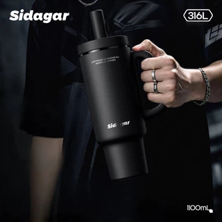 Sidagar 1100มล แก้วเก็บความเย็น ความจุสูง เคลือบเซรามิก แก้วเก็บอุณหภูมิ กลางแจ้ง ถ้วยน้ำกีฬา Water Bottle