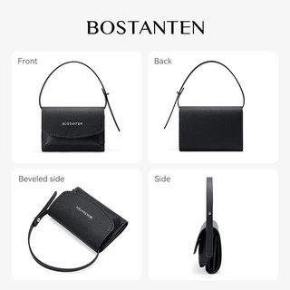 【7.25ใหม่】BOSTANTEN Fold Wallet กระเป๋าสตางค์ผู้หญิง หนัง PU ใส่บัตร ใส่เหรียญ สายคล้องมือถอดได้ ของขวัญ มินิมอล เรียบหรู