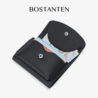 【7.25ใหม่】BOSTANTEN Fold Wallet กระเป๋าสตางค์ผู้หญิง หนัง PU ใส่บัตร ใส่เหรียญ สายคล้องมือถอดได้ ของขวัญ มินิมอล เรียบหรู