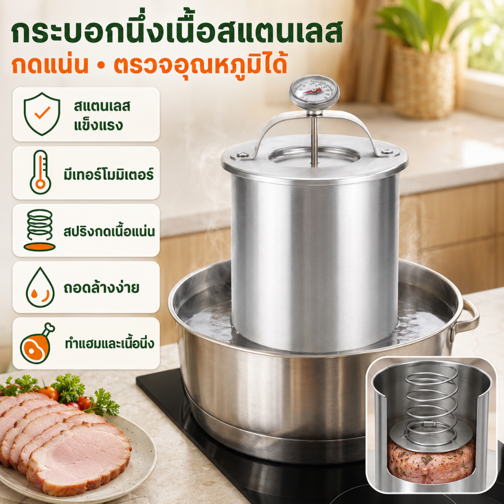 VOGVIGO เครื่องทํากดแฮมสแตนเลสสําหรับอาหารทะเลเนื้อสัตว์และเครื่องมือสัตว์ปีกพร้อมกระดาษในครัวเครื่องมือทําอาหาร