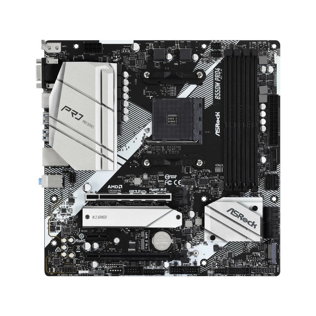 ASRock B550M PRO4 AM4 AMD B550 SATA 6Gb/s Micro ATX เมนบอร์ด AMD