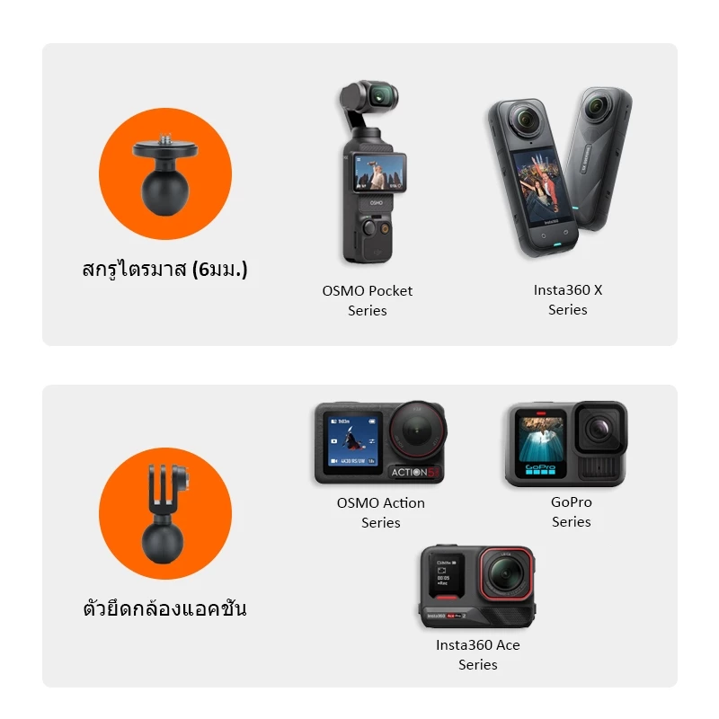 ที่ยึดแฮนด์จักรยานรถจักรยานยนต์สําหรับที่วางกล้องแอคชั่น Bicycle Motorcycle Handlebar Mount Clip for Dji OSMO 360 /Action 5 pro / Insta360 X5 thumbnail 5