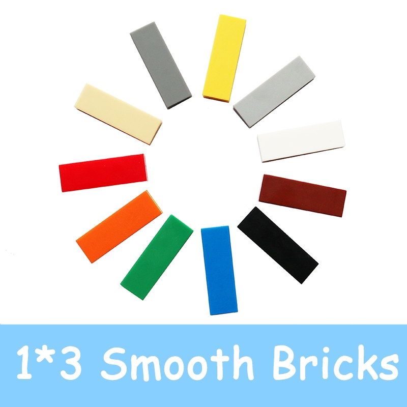 100PCS 63864 1x3 กระเบื้องแบน 1*3 อิฐ MOC ประกอบอนุภาค Smooth Building Blocks DIY การศึกษาของเล่นสร้