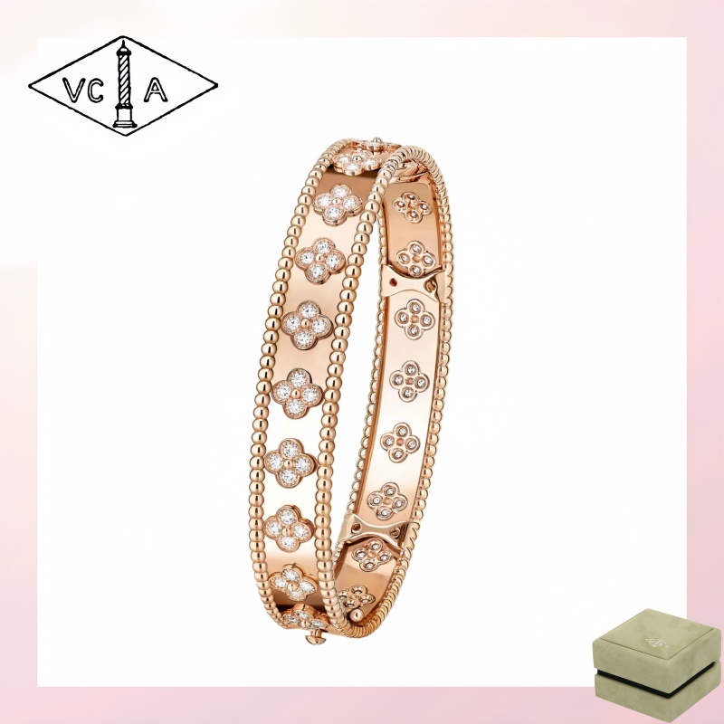 VCA Luxury Casual Jewelry Accessories (รวมกล่องบรรจุภัณฑ์) - High-qlity Luxury Perlée clovers bracel