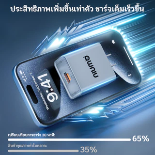 NIUMO ชาร์จเร็วสุดยอด GaN PD 30W หัวชาร์จมินิ พร้อมสายชาร์จเร็ว 1.2 เมตร อุณหภูมิต่ำ ทนทาน ปลอดภัย ใช้ได้กับมือถือ แท็บเล็ต และอุปกรณ์อื่นๆ