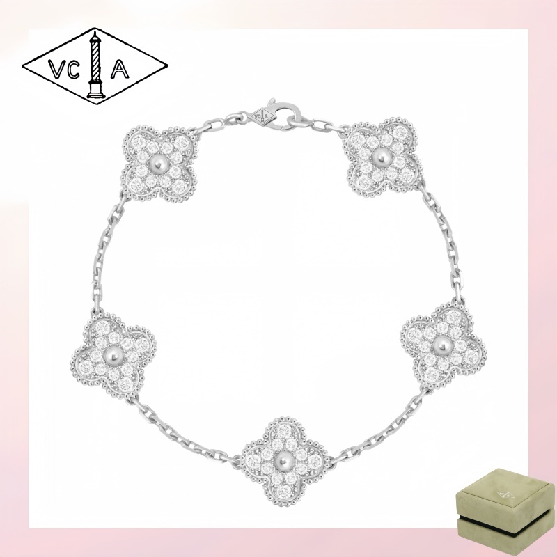 VCA Luxury Casual Jewelry Accessories (รวมกล่องบรรจุภัณฑ์) - High-qlity Luxury Vintage Alhambra brac