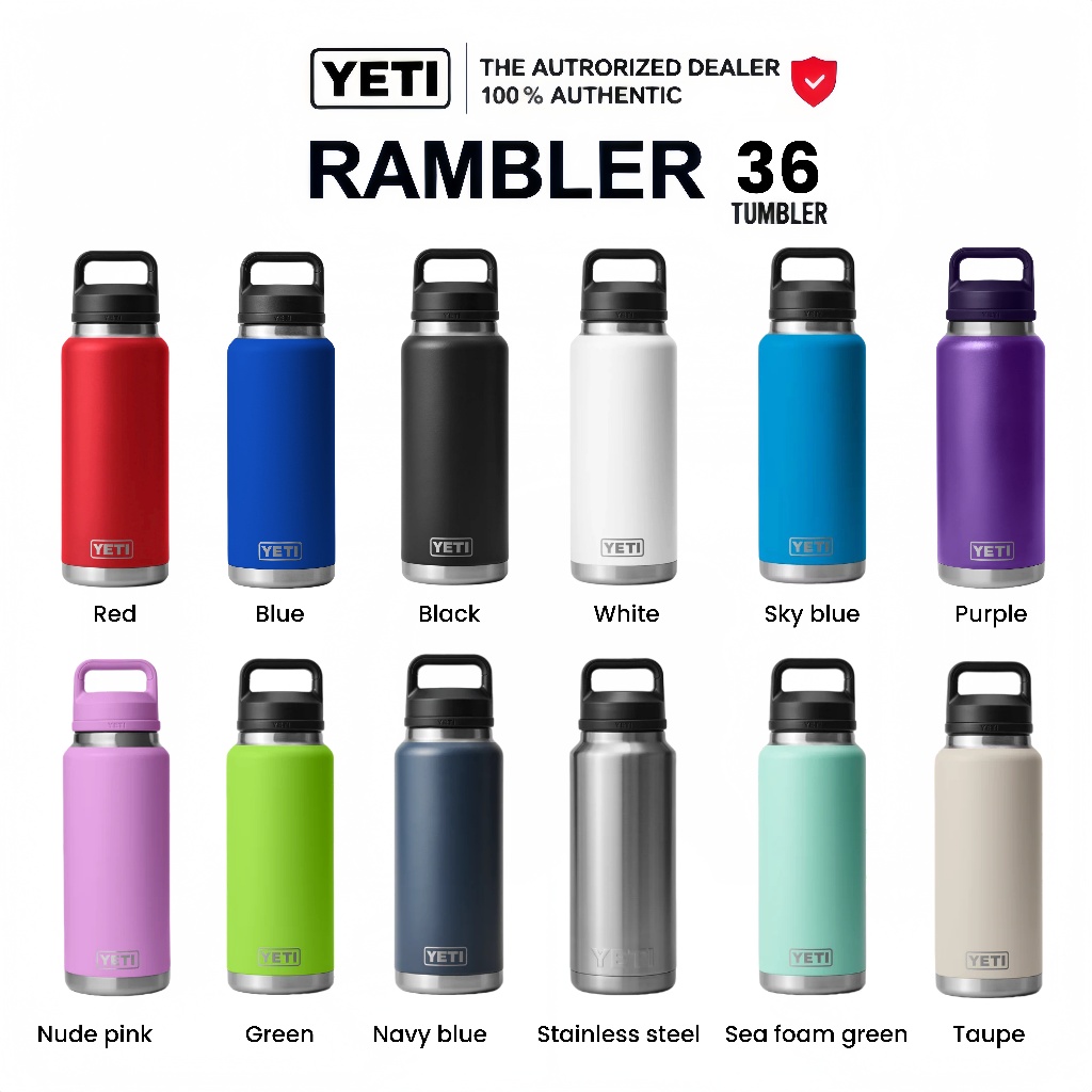YETI Rambler 36 Oz Bottle With Chug Cap ของแท้ กระติกน้ำพรีเมี่ยม