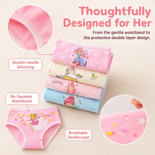 【BKK Delivery】กางเกงในเด็กผู้หญิง 8 ตัว แพ็ค 1-12 ปี ผ้า Milk Silk นุ่มลื่น ระบายอากาศดี ลายการ์ตูนน่ารัก ไร้รอยดก