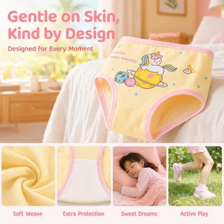 【BKK Delivery】กางเกงในเด็กผู้หญิง 8 ตัว แพ็ค 1-12 ปี ผ้า Milk Silk นุ่มลื่น ระบายอากาศดี ลายการ์ตูนน่ารัก ไร้รอยดก