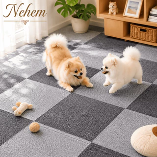 Nehem - 10PCS พรมจิกซอว์ปูพื้นพรมปูพื้นสำหรับสัตว์เลี้ยง กาวติดด้วยตนเองนำมาใช้ใหม่ พรมสัตว์เลี้ยง กันลื่นสัตว์เลี้ยง - สําหรับไม้/กระเบื้อง/พื้นแข็ง - สํานักงาน/บ้าน/ห้องนั่งเล่น/ห้องครัว