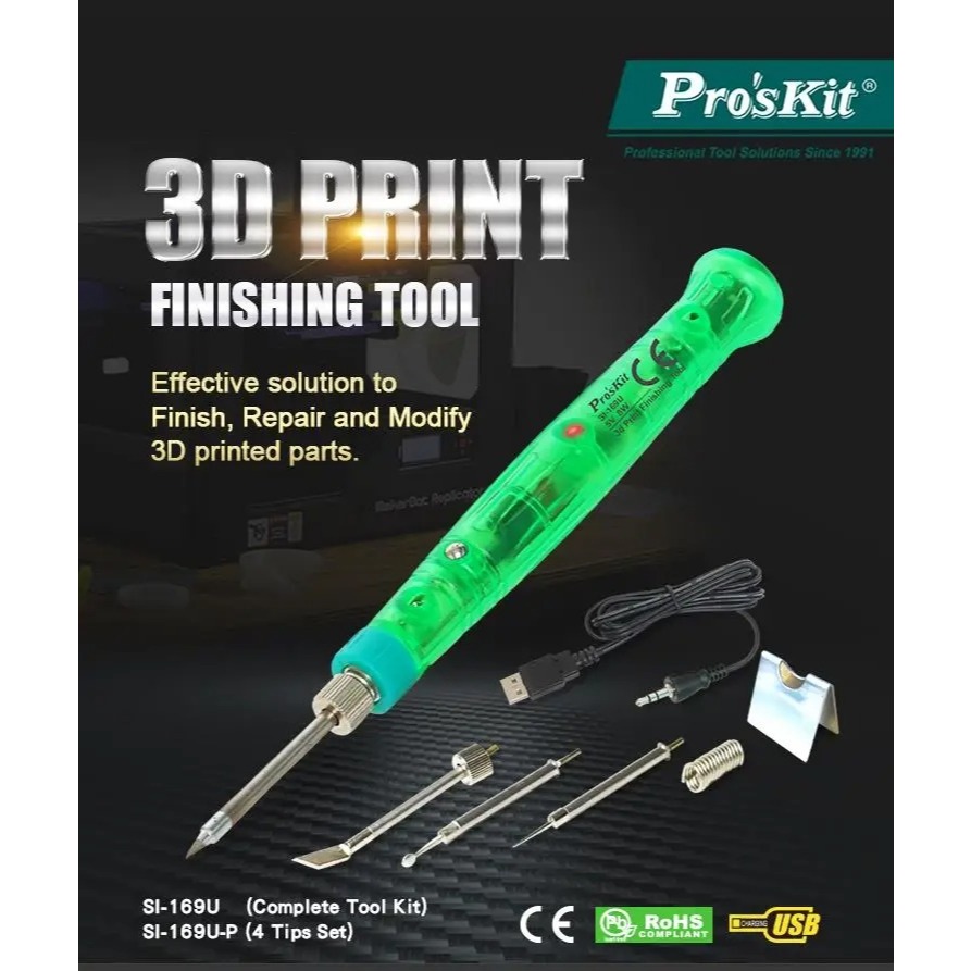 ProsKit SI-169U 8W USB Mini ชุดหัวแร้งแบบพกพาเครื่องมือเชื่อมมือสําหรับ 3D พิมพ์ Finishing อิเล็กทรอ