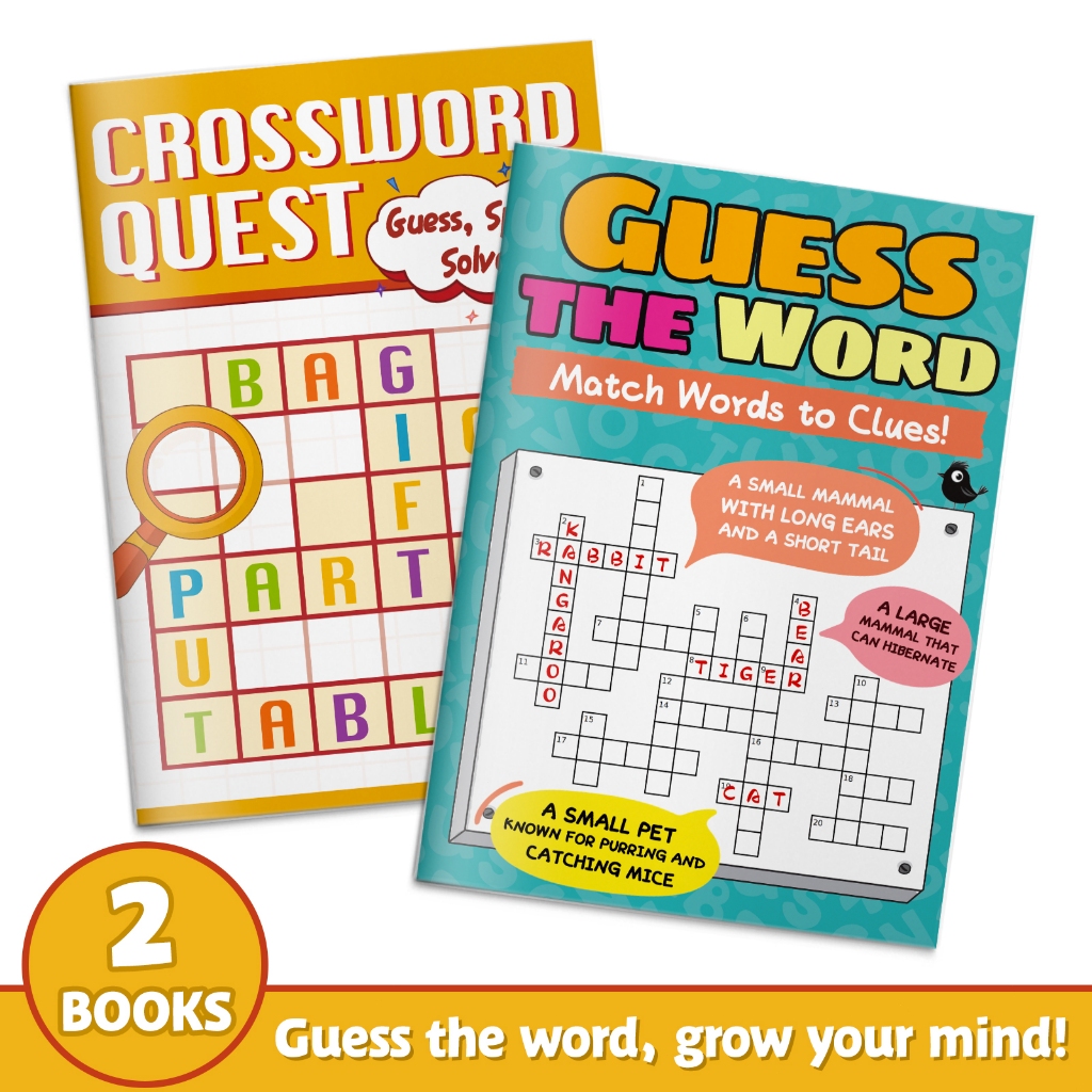 In-stock, Fast DeliveryKids English Crossword Puzzle Book, Guess the Word Vocabulary Brain Games