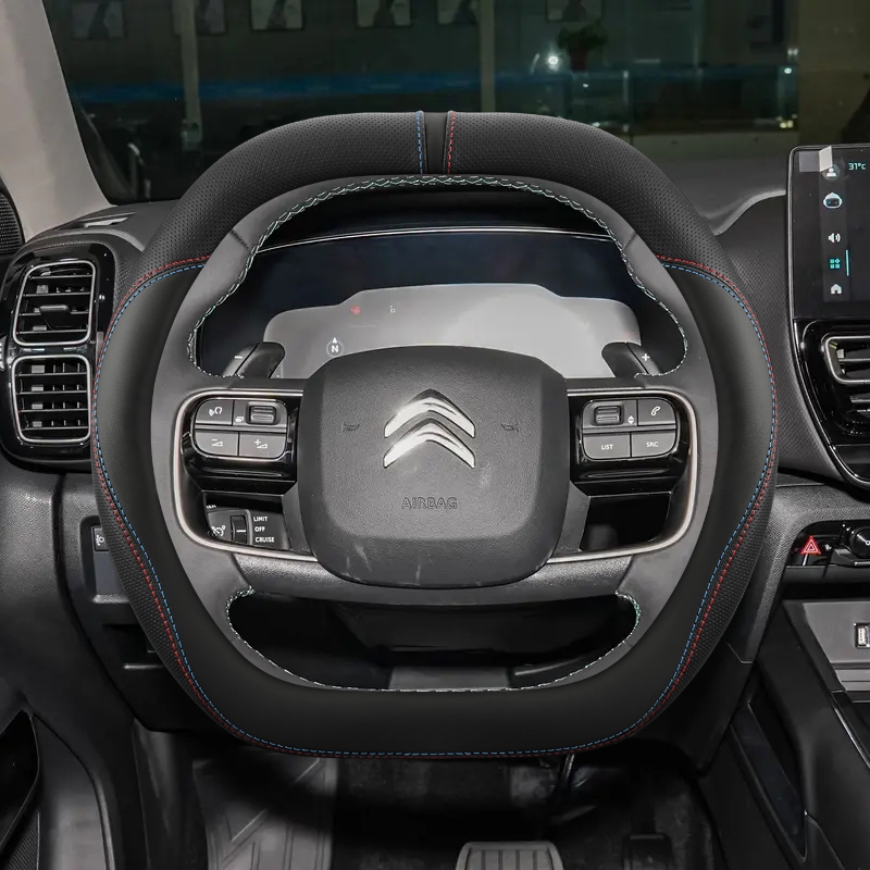 หนังไมโครไฟเบอร์พวงมาลัยรถสําหรับ Citroen C4X C5X C5 Aircross e-Berlingo C4 2026 2026 อุปกรณ์เสริมอั