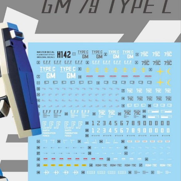 DAREN H142 HGUC 1/144 GM Type-C [Keranos Squad]สติ๊กเกอร์น้ํา RGM-79C