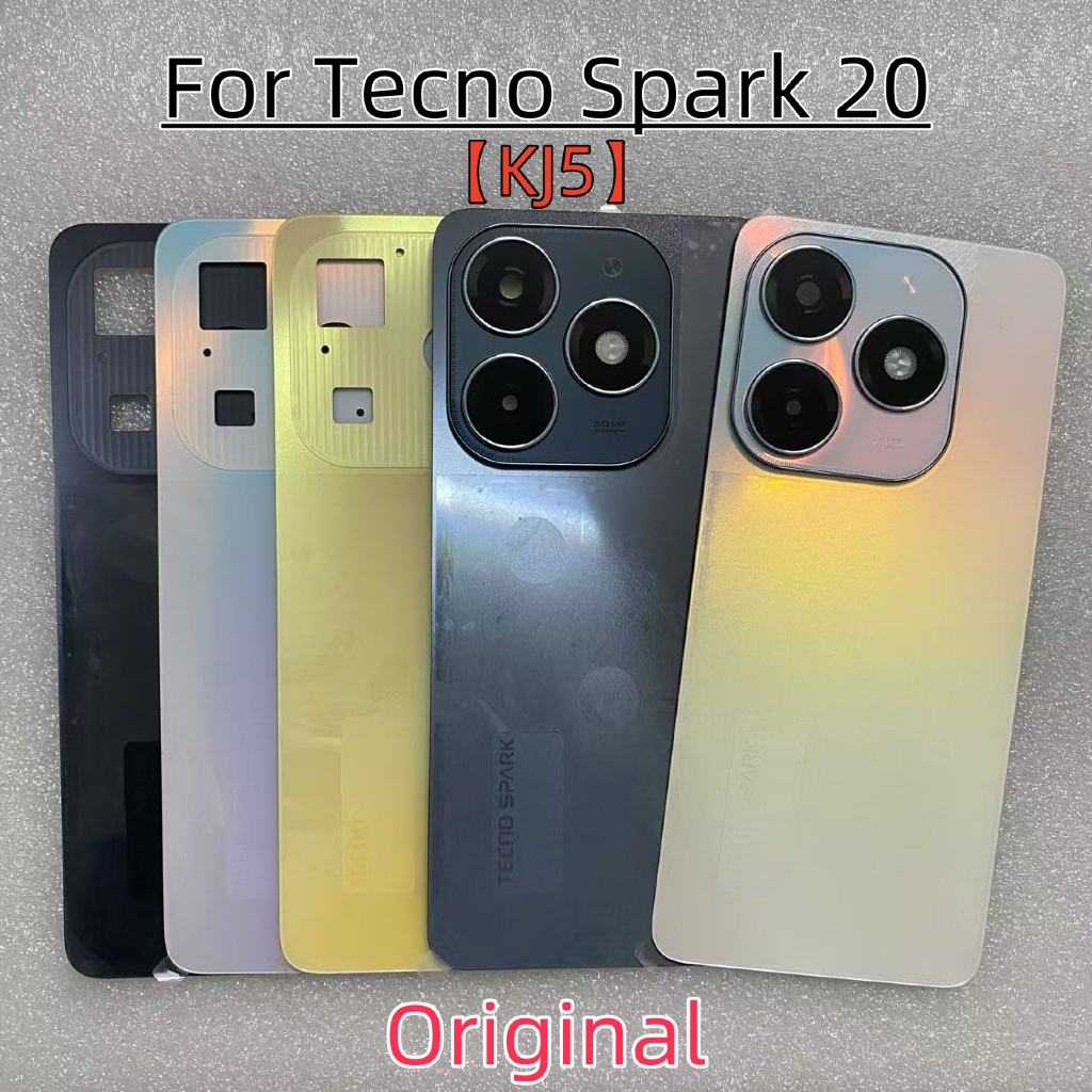 เปลี่ยนสําหรับ Tecno Spark 20 KJ5 ฝาหลังแบตเตอรี่ด้านหลังประตูด้านหลัง