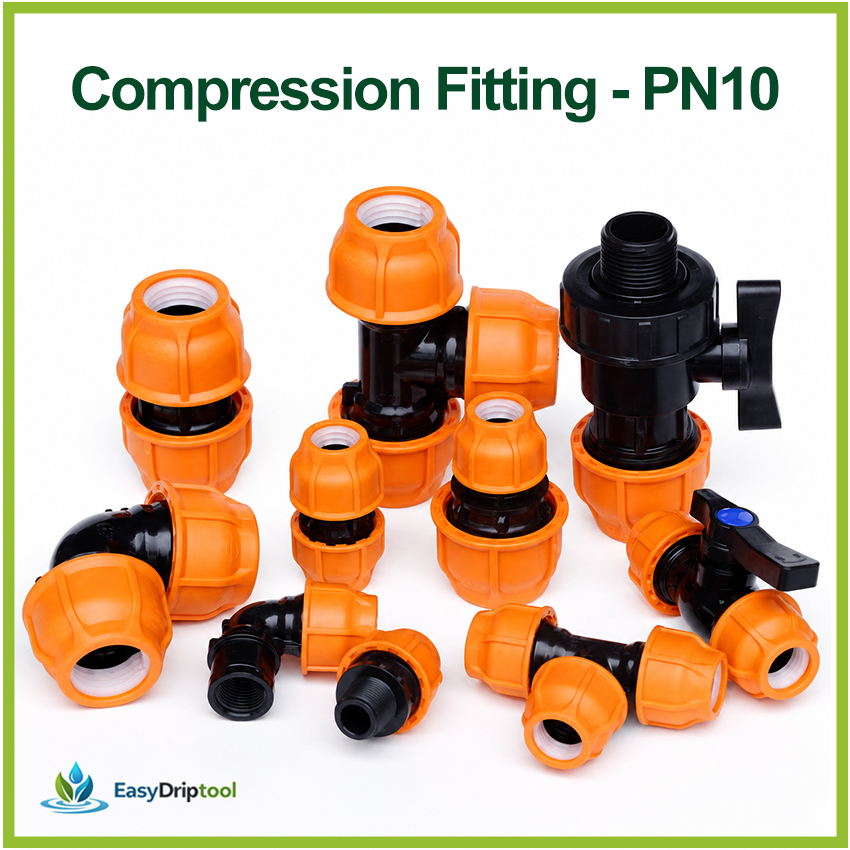 ข้อต่อสวมล็อค ข้อต่อท่อ PE/HDPE  ขนาด 32/40 มม. ข้อต่อท่อน้ำ ข้องอ สามทาง บอลวาล์ว ระบบน้ำเกษตร อุปก