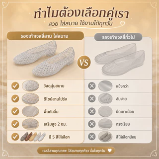 รองเท้าเจลลี่ผู้หญิงหัวแหลม พื้นแบน แต่งคริสตัล สไตล์เกาหลี สวมง่าย ใส่สบาย สำหรับใส่ทุกวัน