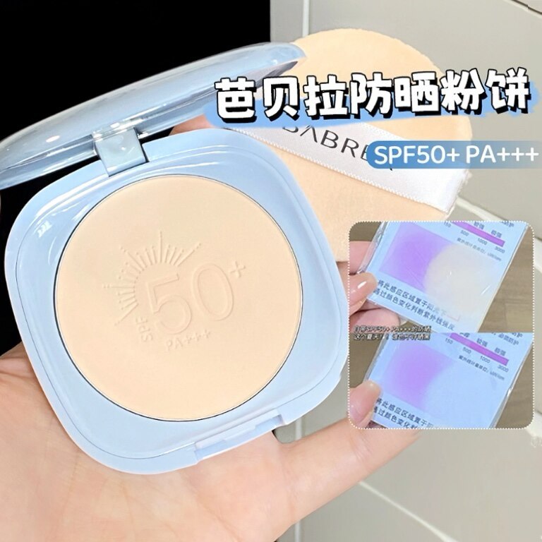 BABREA Sunscreen Powder Compact SPF50 PA+++ การตั้งค่าการแต่งหน้ากันเหงื่อและควบคุมความมันแป้งคอนซีลเลอร์ติดทนนานขนาดกะทัดรัด