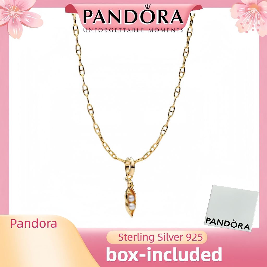 เครื่องประดับเงินแท้ S925 (พร้อมกล่อง)Baroque Pearl Two Peas ในสร้อยคอจี้Pod