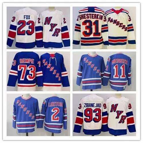NHL Hockey Jersey Rangers Hockey Jersey ปักกีฬาหลวมแขนยาว Home American Training Jersey
