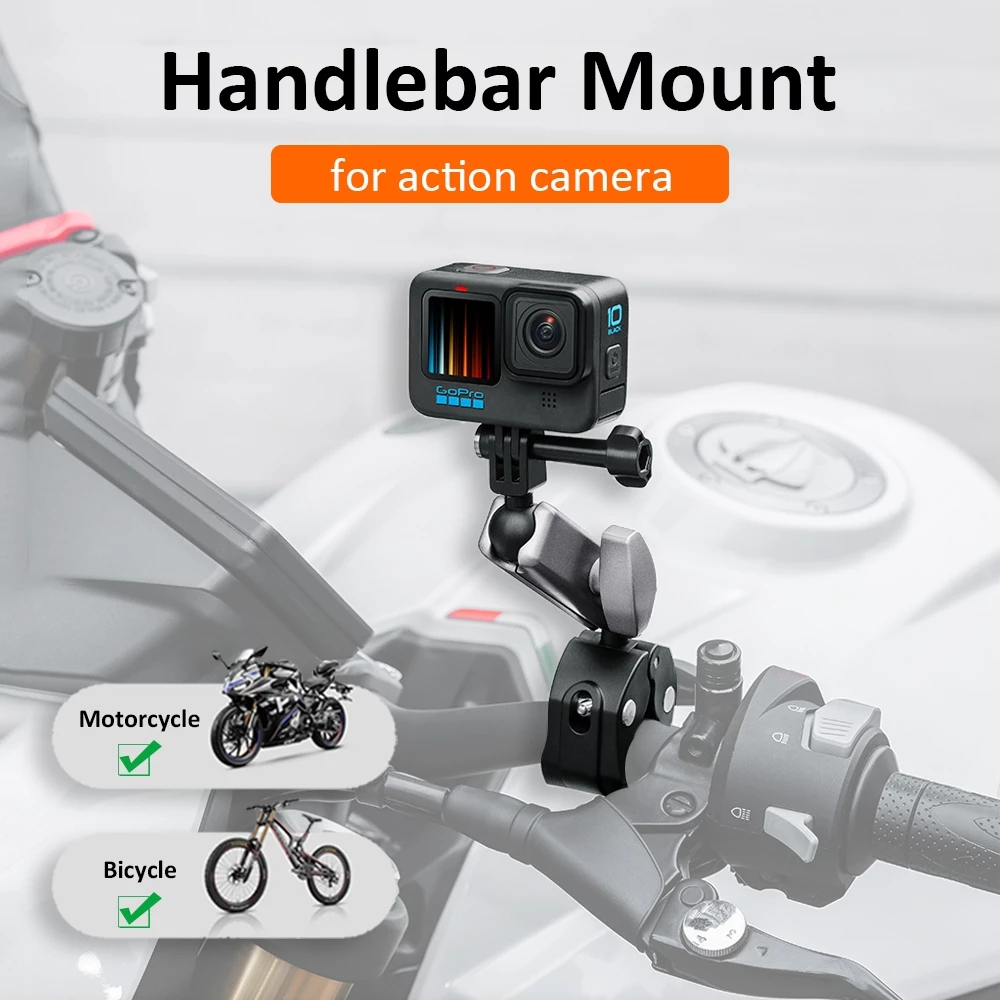 ที่ยึดแฮนด์จักรยานรถจักรยานยนต์สําหรับที่วางกล้องแอคชั่น Bicycle Motorcycle Handlebar Mount Clip for Dji OSMO 360 /Action 5 pro / Insta360 X5