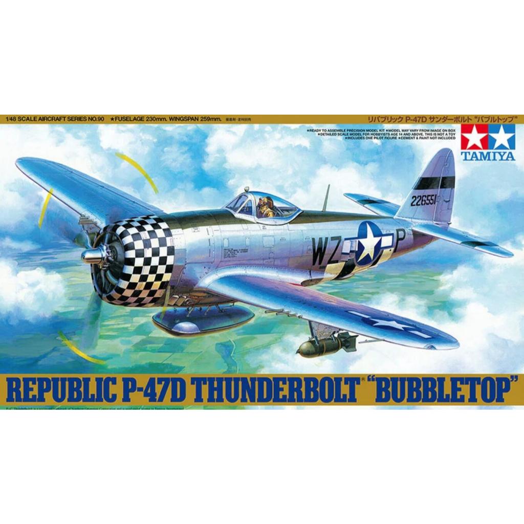 Tamiya 61090 1/48 Aircraft Model Kit USAF Republic P-47D Thunderbolt BubbleTop
