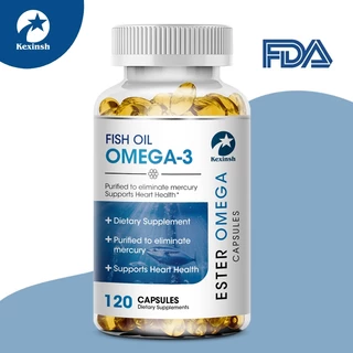 Kexinsh แคปซูลน้ํามันปลา OMEGA-3 Rich In DHA และ EPA ปรับปรุงอารมณ์ไม่ดีบรรเทาความเครียดเสริมสร้างสมองปรับปรุงสติปัญญา