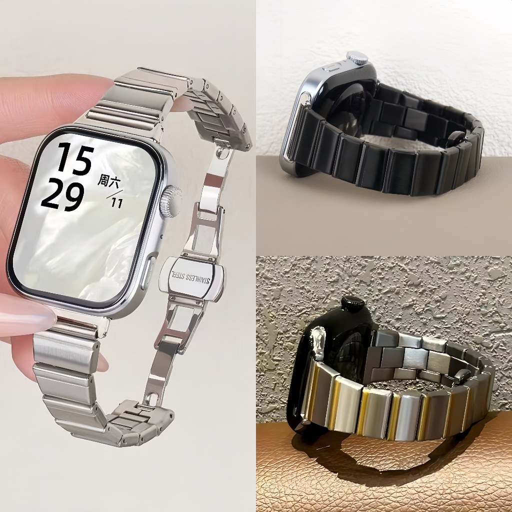 สายสแตนเลสสําหรับนาฬิกา Huawei Fit 5 4 3 Pro หลากสีกันน้ํากีฬาธุรกิจเปลี่ยนสายนาฬิกาโลหะ