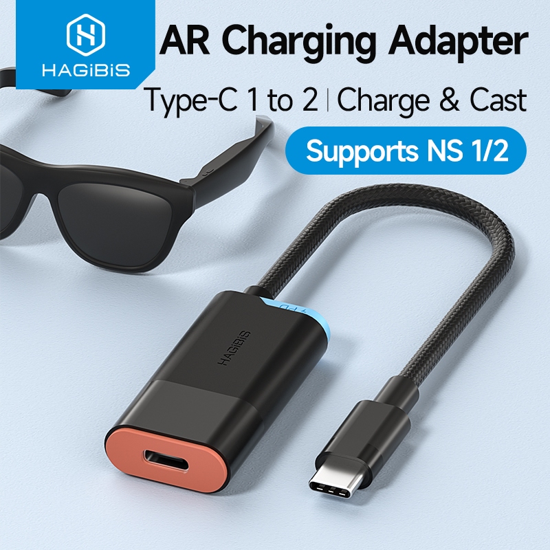 Hagibis USB-C ถึง AR แว่นตาอะแดปเตอร์ชาร์จ Charge & Play Converter 100W PD USB C HUB สําหรับสวิทช์ 1