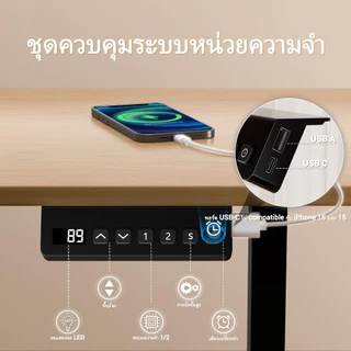 Ergomaker ขาโต๊ะปรับระดับไฟฟ้า มอเตอร์คู่ 62-128cm ปรับความสูงโครงโต๊ะยืน Standing Desk Frame