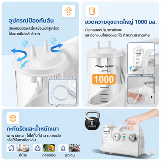 【COD ท้องถิ่น + การจัดส่ง 2 วัน】เครื่องปั๊มดูดเสมหะแบบพกพาอุปกรณ์เครื่องช่วยหายใจเสมหะไฟฟ้าสําหรับผู้สูงอายุผู้ป่วยติดเตียงผู้ใหญ่และทารก